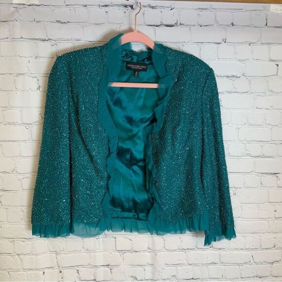Carmen Marc Valvo Jackets & Blazers - Carmen Marc Valco Signature Vintage Sequined Blazer Size 10